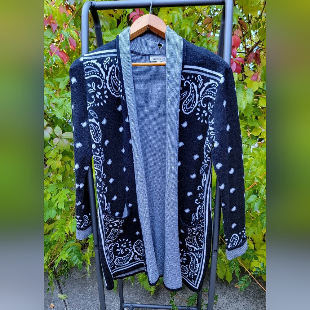 Black and White Paisley Cardigan